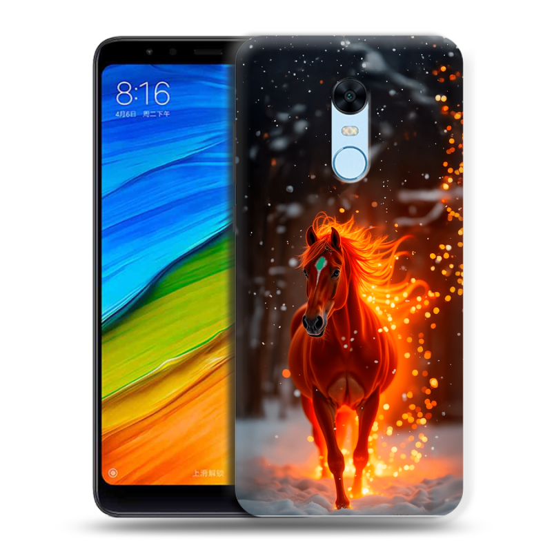 Пластиковый чехол на Xiaomi RedMi 5 Plus с принтом Новый год Пластиковый чехол на Xiaomi RedMi 5 Plus с принтом Новый год