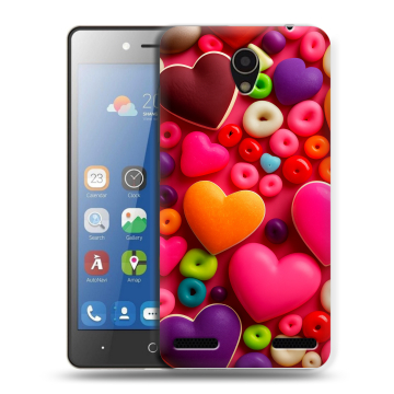 Силиконовый чехол на ZTE Blade L7 с принтом Сердечки