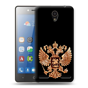 Силиконовый чехол на ZTE Blade L7 с принтом Герб России золотой Силиконовый чехол на ZTE Blade L7 с принтом Герб России золотой