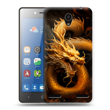 Силиконовый чехол на ZTE Blade L7 с принтом Золотой дракон Силиконовый чехол на ZTE Blade L7 с принтом Золотой дракон