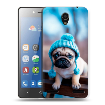 Силиконовый чехол на ZTE Blade L7 с принтом Мопс в шапке Силиконовый чехол на ZTE Blade L7 с принтом Мопс в шапке