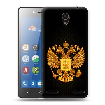 Силиконовый чехол на ZTE Blade L7 с принтом Герб России желтый