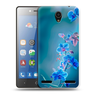 Силиконовый чехол на ZTE Blade L7 с принтом Голубые цветы
