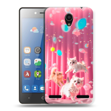 Силиконовый чехол на ZTE Blade L7 с принтом милые котики