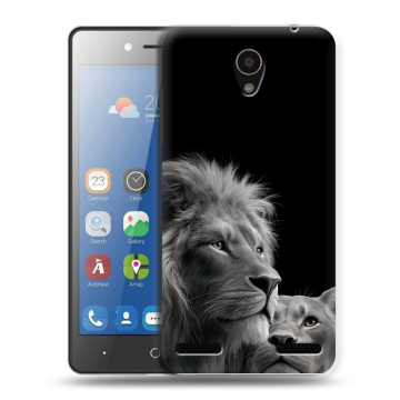 Силиконовый чехол на ZTE Blade L7 с принтом Лев кошки