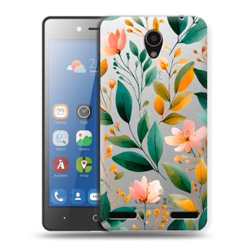 Силиконовый чехол на ZTE Blade L7 с принтом Цветы паттерн