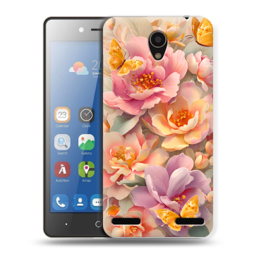 Силиконовый чехол на ZTE Blade L7 с принтом Цветы и бабочки