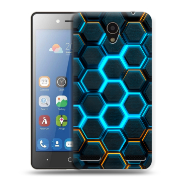 Силиконовый чехол на ZTE Blade L7 с принтом Неоновые соты