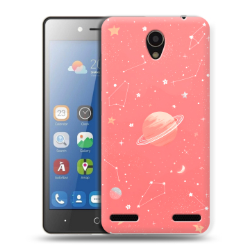 Силиконовый чехол на ZTE Blade L7 с принтом Розовый космос