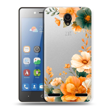 Силиконовый чехол на ZTE Blade L7 с принтом Цветы принт