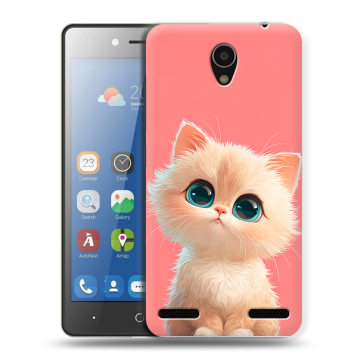 Силиконовый чехол на ZTE Blade L7 с принтом Розовый котенок