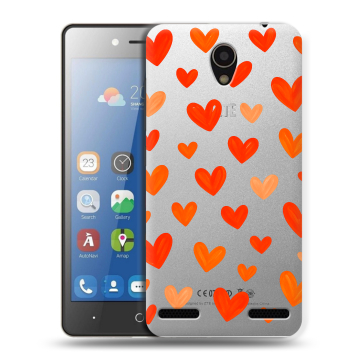Силиконовый чехол на ZTE Blade L7 с принтом Сердечки