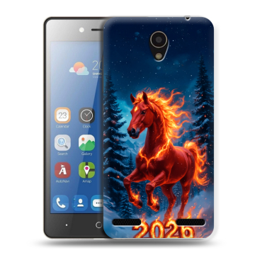 Силиконовый чехол на ZTE Blade L7 с принтом Новый год коня
