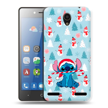 Силиконовый чехол на ZTE Blade L7 с принтом Стич Новый год