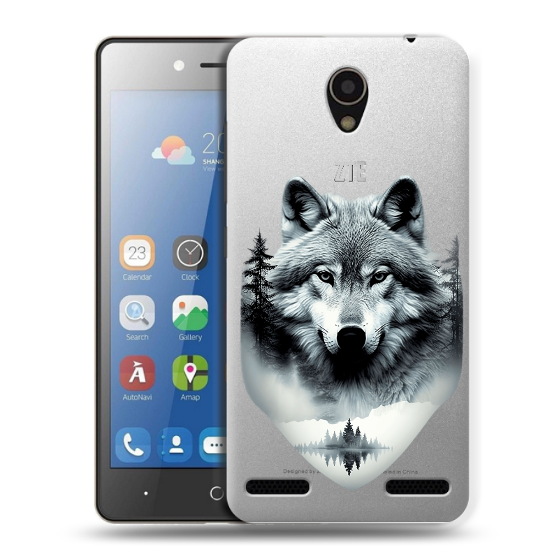 Силиконовый чехол на ZTE Blade L7 с принтом Волк в лесу Силиконовый чехол на ZTE Blade L7 с принтом Волк в лесу