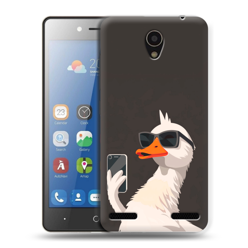 Силиконовый чехол на ZTE Blade L7 с принтом утка в очках Силиконовый чехол на ZTE Blade L7 с принтом утка в очках