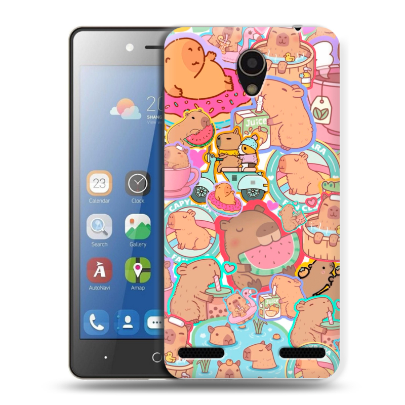Силиконовый чехол на ZTE Blade L7 с принтом капибары Силиконовый чехол на ZTE Blade L7 с принтом капибары