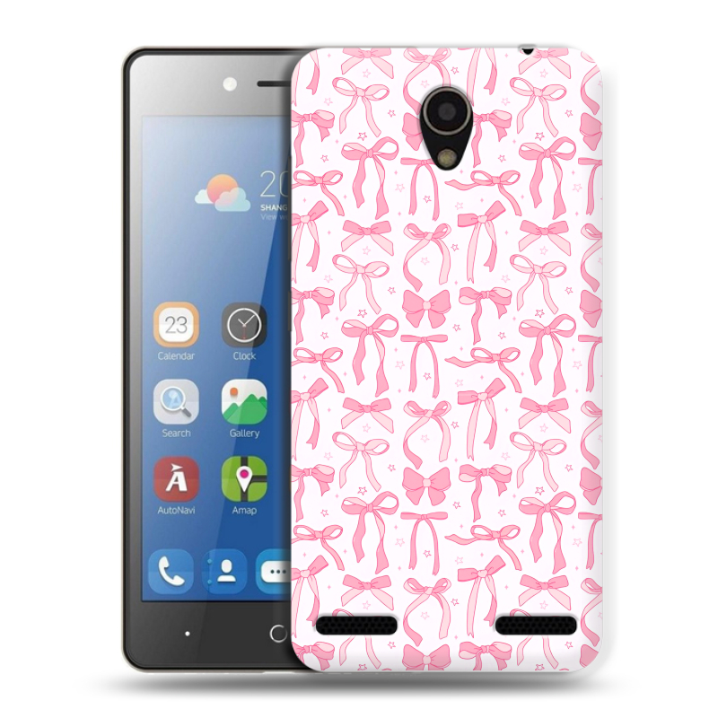 Силиконовый чехол на ZTE Blade L7 с принтом Розовые бантики Силиконовый чехол на ZTE Blade L7 с принтом Розовые бантики
