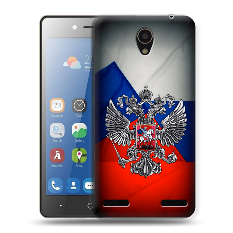 Силиконовый чехол на ZTE Blade L7 с принтом Флаг России Силиконовый чехол на ZTE Blade L7 с принтом Флаг России