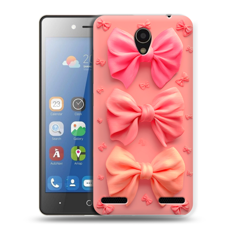 Силиконовый чехол на ZTE Blade L7 с принтом Розовые бантики Силиконовый чехол на ZTE Blade L7 с принтом Розовые бантики