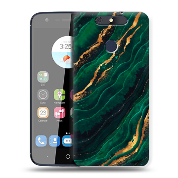 Силиконовый чехол на ZTE Blade V8C с принтом Мрамор зеленое золото Силиконовый чехол на ZTE Blade V8C с принтом Мрамор зеленое золото