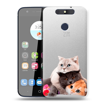 Силиконовый чехол на ZTE Blade V8C с принтом Кошки Силиконовый чехол на ZTE Blade V8C с принтом Кошки