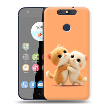 Силиконовый чехол на ZTE Blade V8C с принтом Милые котики Силиконовый чехол на ZTE Blade V8C с принтом Милые котики
