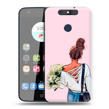 Силиконовый чехол на ZTE Blade V8C с принтом Девушка и букет Силиконовый чехол на ZTE Blade V8C с принтом Девушка и букет