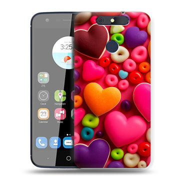 Силиконовый чехол на ZTE Blade V8C с принтом Сердечки Силиконовый чехол на ZTE Blade V8C с принтом Сердечки