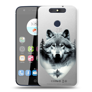 Силиконовый чехол на ZTE Blade V8C с принтом Волк в лесу Силиконовый чехол на ZTE Blade V8C с принтом Волк в лесу
