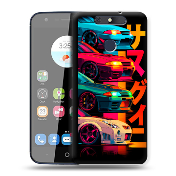 Силиконовый чехол на ZTE Blade V8C с принтом Гоночные машины Силиконовый чехол на ZTE Blade V8C с принтом Гоночные машины