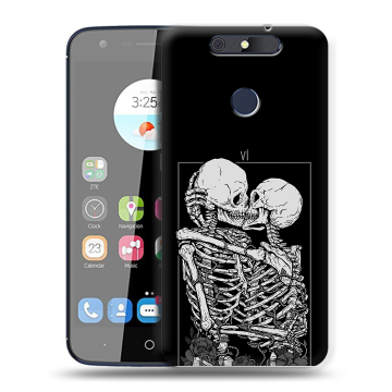 Силиконовый чехол на ZTE Blade V8C с принтом Поцелуй скелетов Силиконовый чехол на ZTE Blade V8C с принтом Поцелуй скелетов