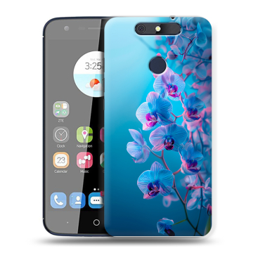 Силиконовый чехол на ZTE Blade V8C с принтом голубые орхидеи Силиконовый чехол на ZTE Blade V8C с принтом голубые орхидеи