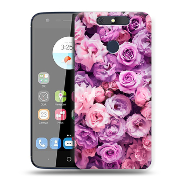 Силиконовый чехол на ZTE Blade V8C с принтом лавандовые розы
