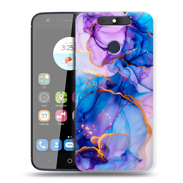 Силиконовый чехол на ZTE Blade V8C с принтом синий мрамор Силиконовый чехол на ZTE Blade V8C с принтом синий мрамор