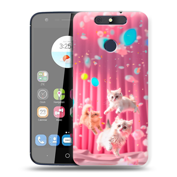 Силиконовый чехол на ZTE Blade V8C с принтом милые котики