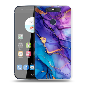 Силиконовый чехол на ZTE Blade V8C с принтом синий мрамор Силиконовый чехол на ZTE Blade V8C с принтом синий мрамор