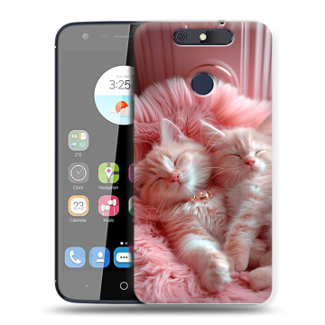 Силиконовый чехол на ZTE Blade V8C с принтом котята котики