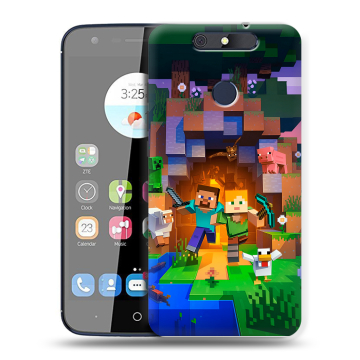 Силиконовый чехол на ZTE Blade V8C с принтом Майнкрафт Minecraft