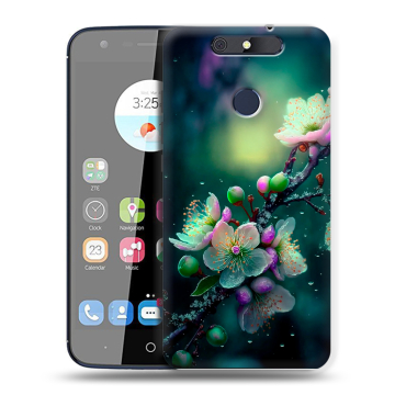 Силиконовый чехол на ZTE Blade V8C с принтом Цветы и мрамор Силиконовый чехол на ZTE Blade V8C с принтом Цветы и мрамор