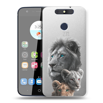 Силиконовый чехол на ZTE Blade V8C с принтом Львы