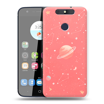 Силиконовый чехол на ZTE Blade V8C с принтом Розовый космос