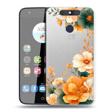 Силиконовый чехол на ZTE Blade V8C с принтом Цветы принт