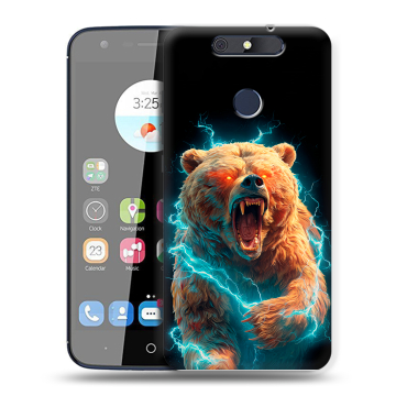 Силиконовый чехол на ZTE Blade V8C с принтом Медведь