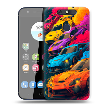 Силиконовый чехол на ZTE Blade V8C с принтом Тачки