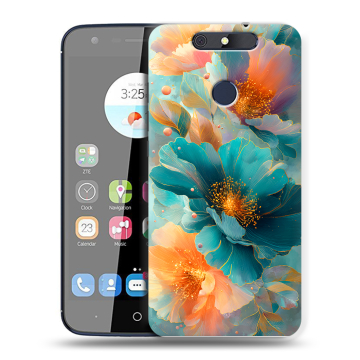 Силиконовый чехол на ZTE Blade V8C с принтом Цветы