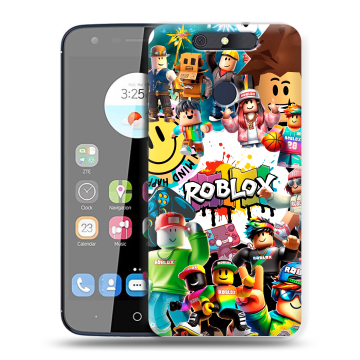 Силиконовый чехол на ZTE Blade V8C с принтом Roblox Роблокс