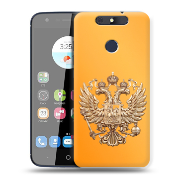 Силиконовый чехол на ZTE Blade V8C с принтом Герб Флаг России