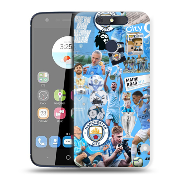 Силиконовый чехол на ZTE Blade V8C с принтом Man City Манчестер Сити