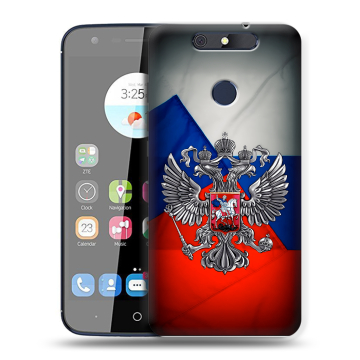 Силиконовый чехол на ZTE Blade V8C с принтом Флаг России Силиконовый чехол на ZTE Blade V8C с принтом Флаг России